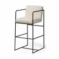 Homeroots 39.96 x 22.64 x 18.7 in. Beige Black Framed Counter Stool 393434